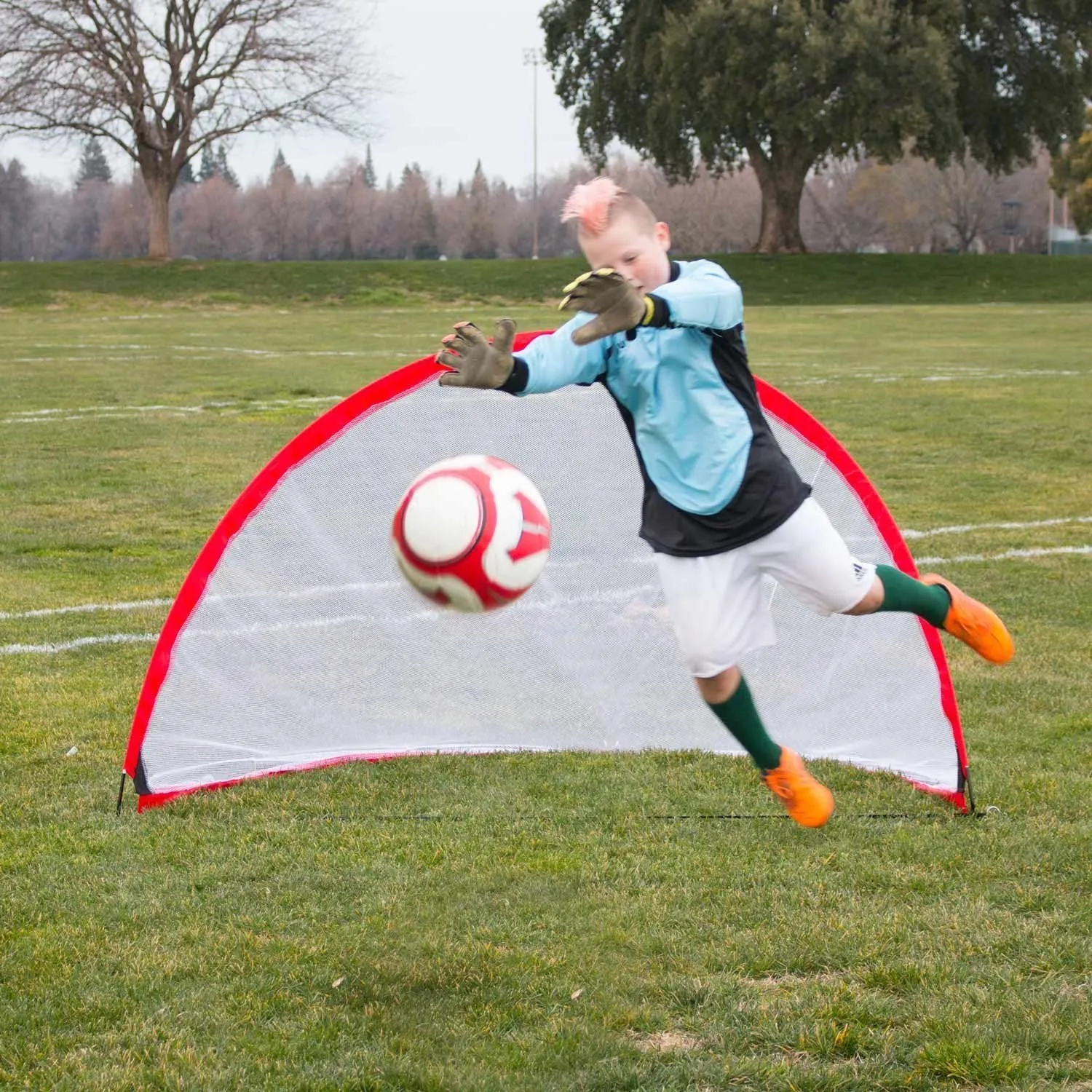 Driftsun Portable Pop Up Soccer Goal Set for Backyard and Practice Play, 2 Nets and 1 Carry Bag
