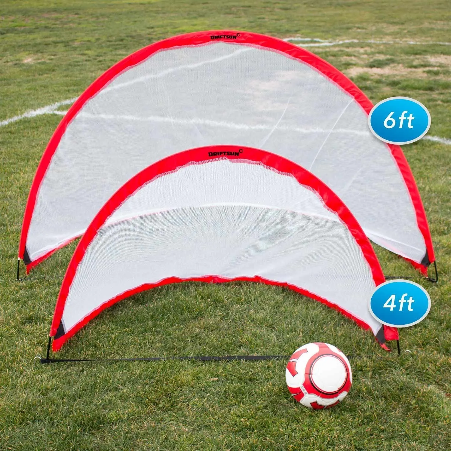 Driftsun Portable Pop Up Soccer Goal Set for Backyard and Practice Play, 2 Nets and 1 Carry Bag