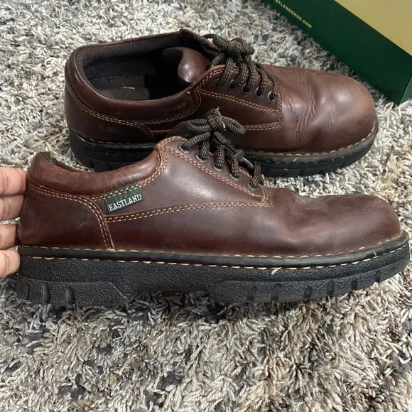 Eastland Plainview men’s brown leather upper lace shoes up size 9 medium