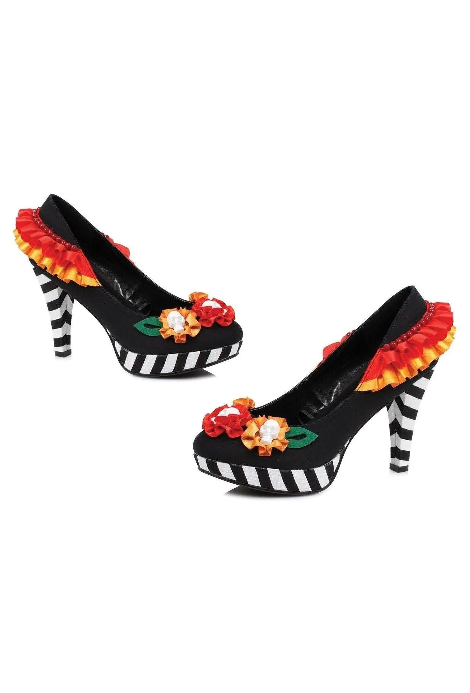 Ellie 414-DIA 4" Heel Flower W/ Skull Pump