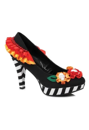 Ellie 414-DIA 4" Heel Flower W/ Skull Pump
