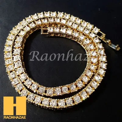 FREEMASON TENNIS CHAIN DIAMOND CUT 30" CUBAN LINK CHAIN NECKLACE S043