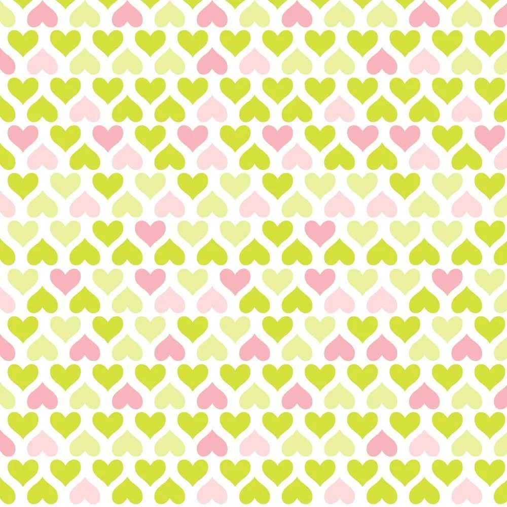Green Pink Lemonade Heart Contact Paper