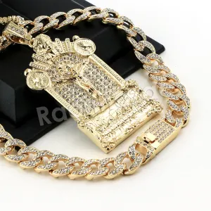 Hip Hop Quavo Jesus Last Supper Miami Cuban Choker Chain Necklace L55