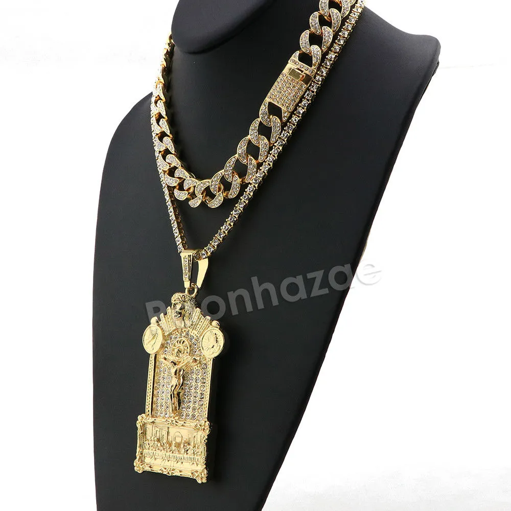 Hip Hop Quavo Jesus Last Supper Miami Cuban Choker Chain Necklace L55
