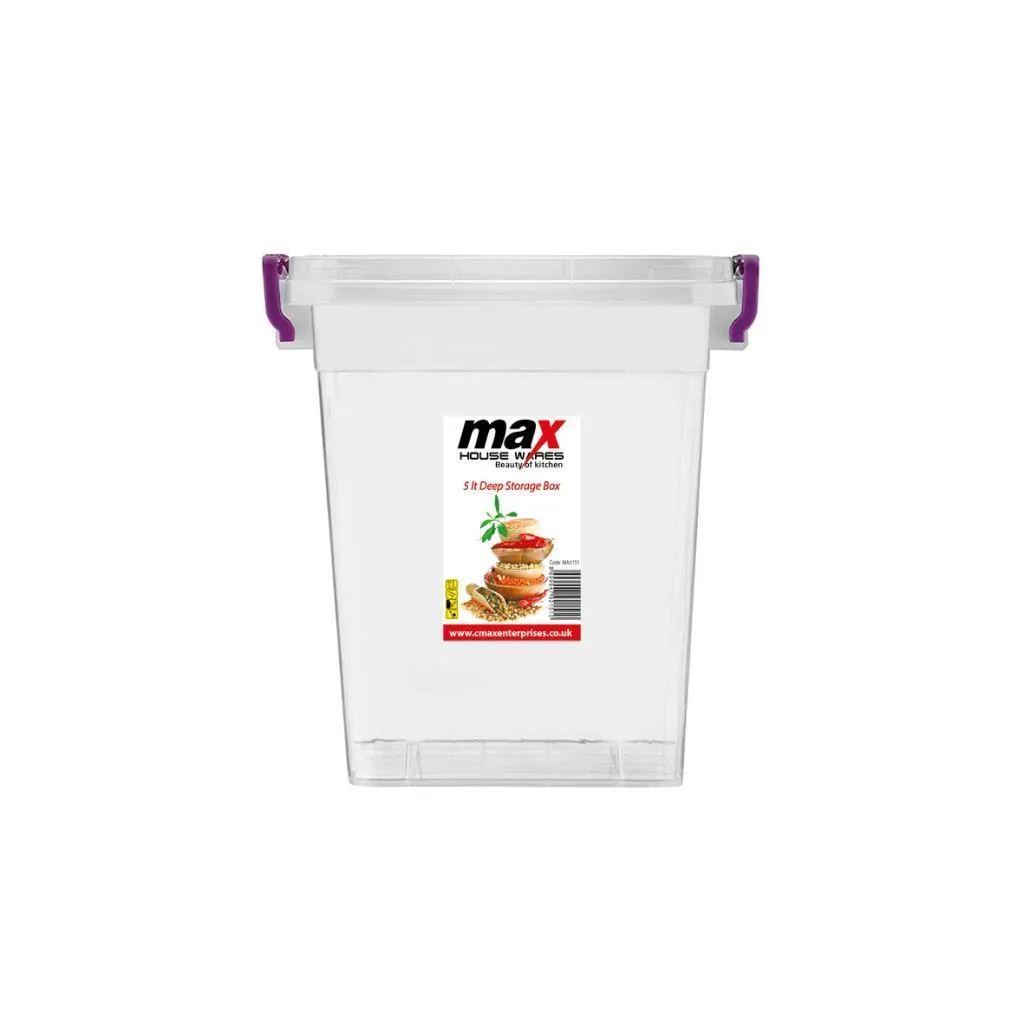 Household Multi Purpose DEEP Storage Container Clear Plastic 15 Litre MAX-153