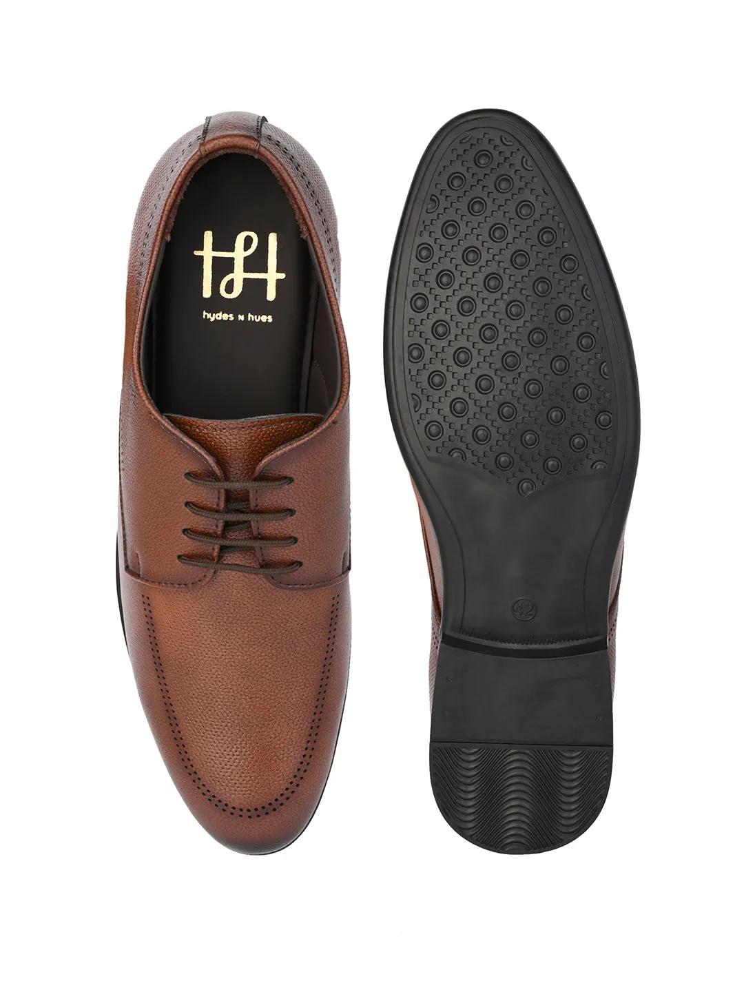 Hydes N Hues Men Brown Lace-ups with Black Sole