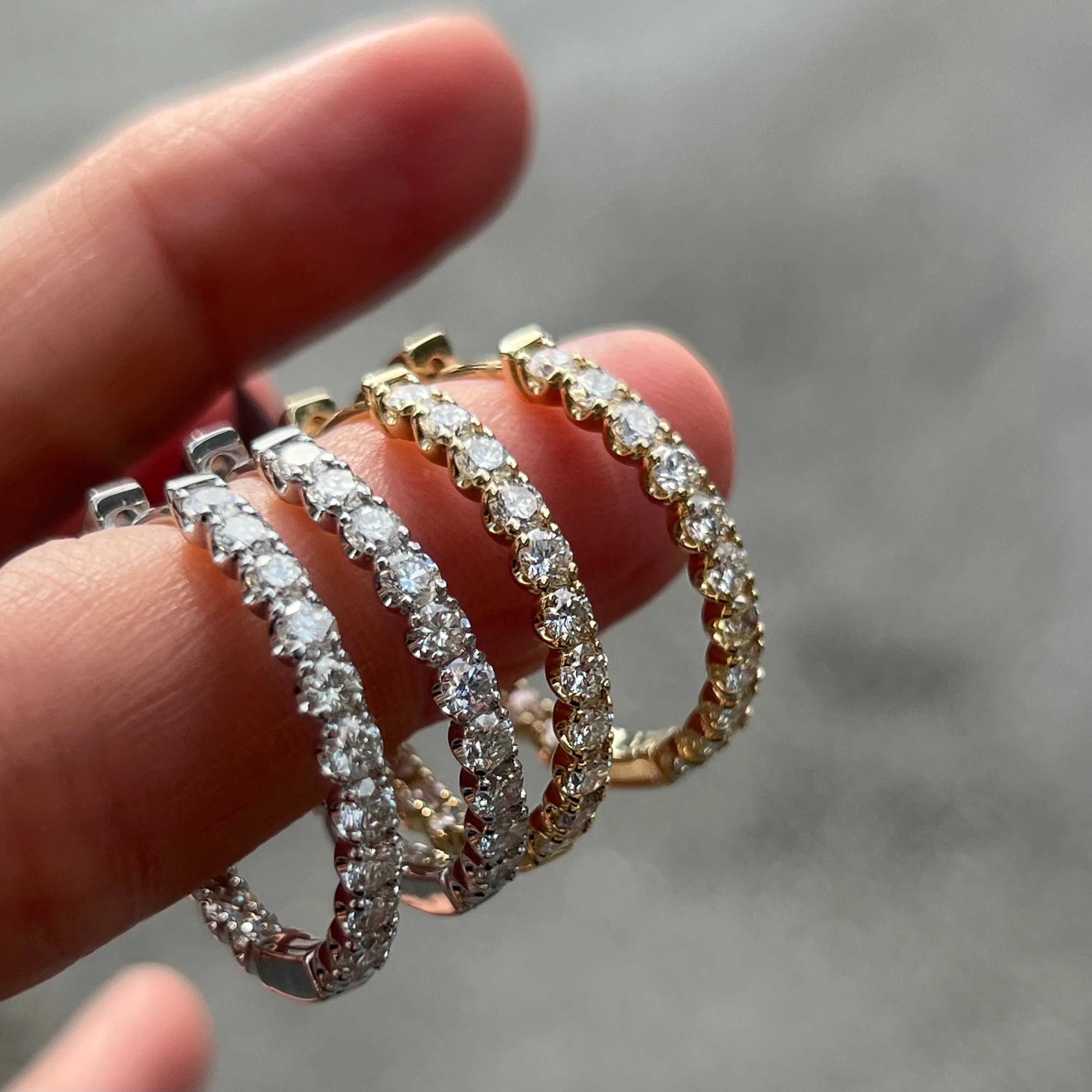 Inside Out Diamond Hoop Earrings