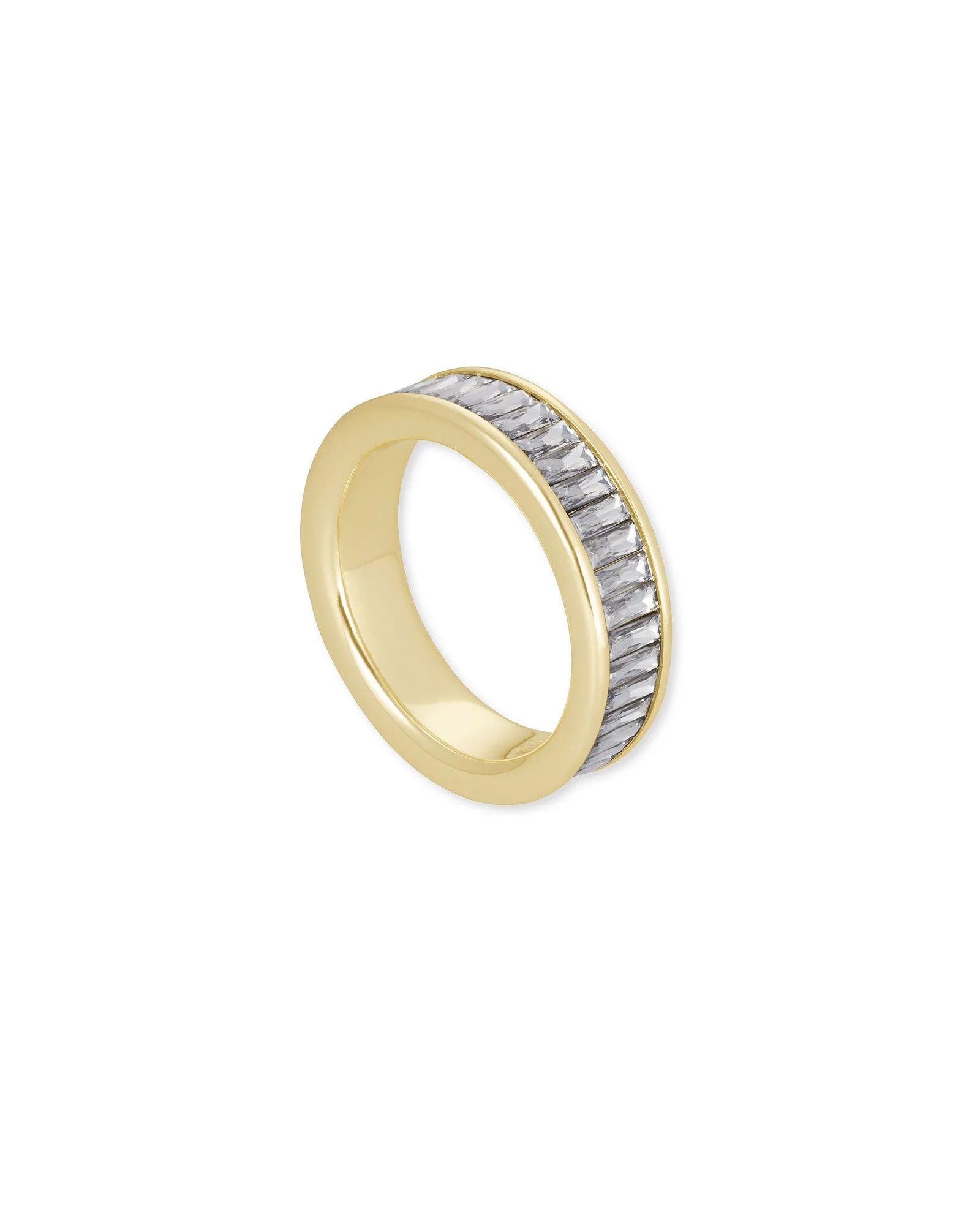 Jack Gold Band Ring in Clear Crystal