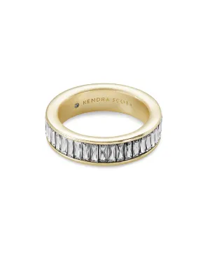 Jack Gold Band Ring in Clear Crystal