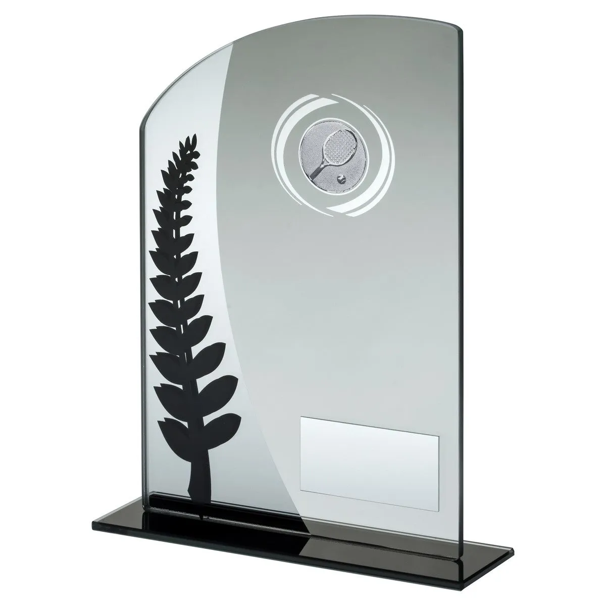 Jade Glass Tennis Award with Black Printed Wreath