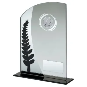Jade Glass Tennis Award with Black Printed Wreath