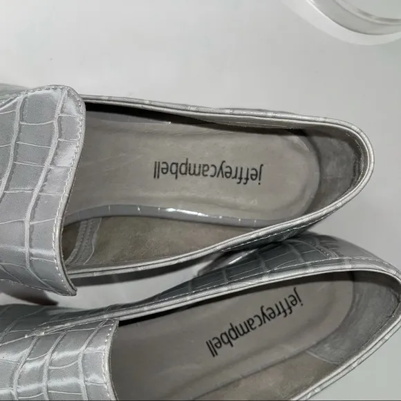 Jeffery Campbell Marko Gray Crocodile Loafer 7.5