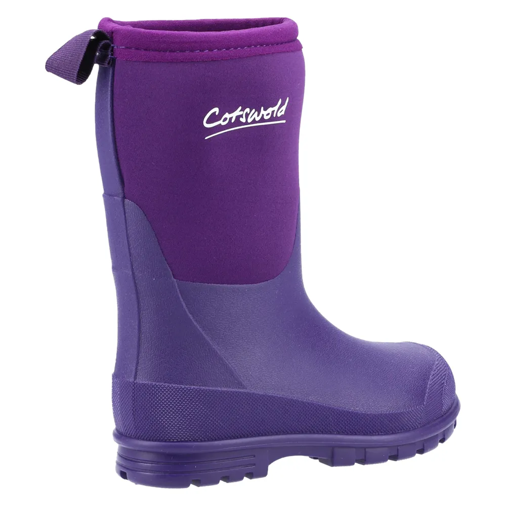 Junior Hilly Neoprene Wellingtons Boots Purple