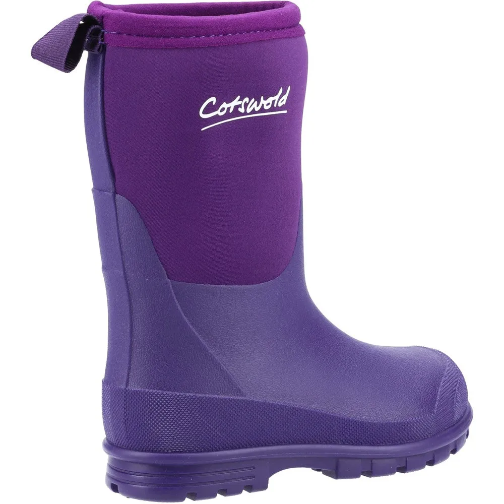Junior Hilly Neoprene Wellingtons Boots Purple