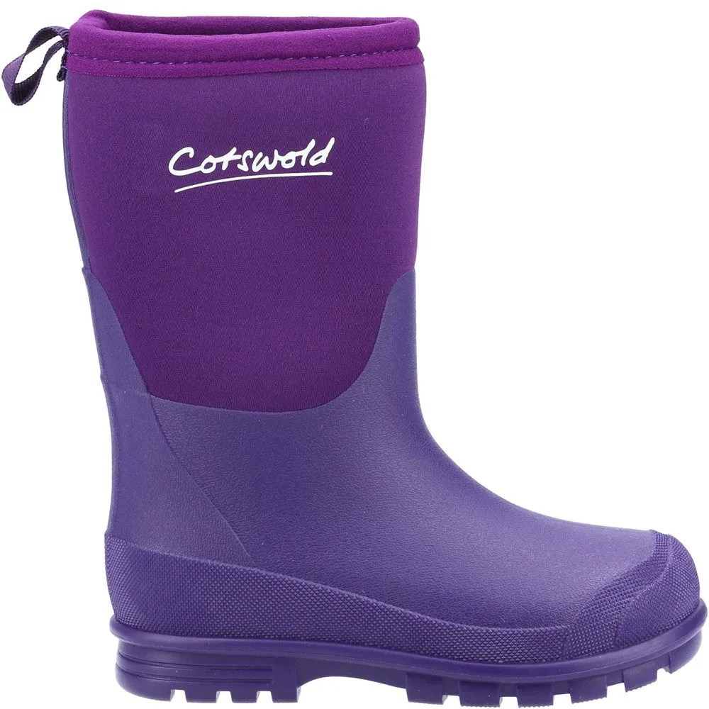 Junior Hilly Neoprene Wellingtons Boots Purple