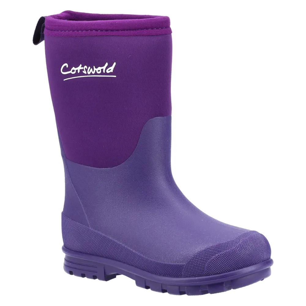 Junior Hilly Neoprene Wellingtons Boots Purple