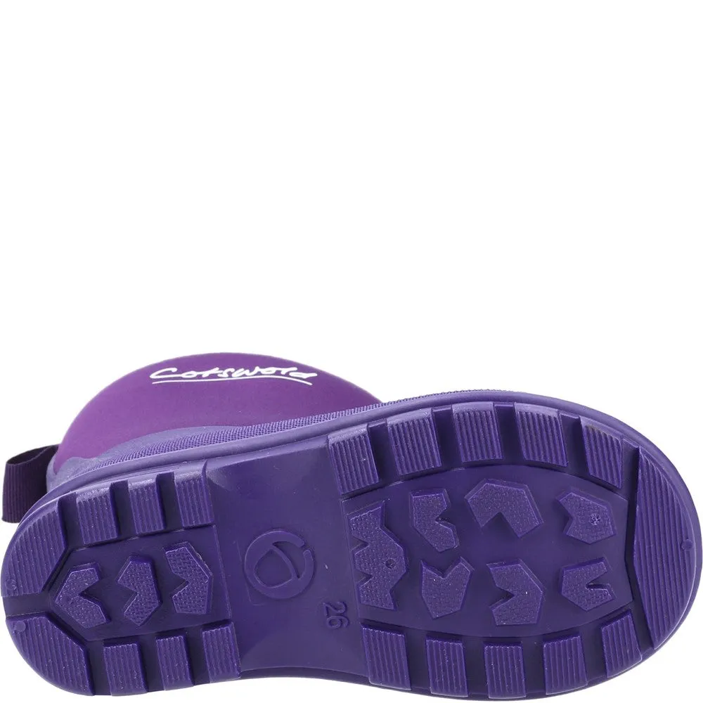 Junior Hilly Neoprene Wellingtons Boots Purple