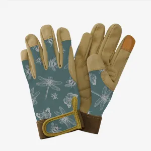 Kent & Stowe Teal Flutter Bugs Comfort Gloves - Ladies Small