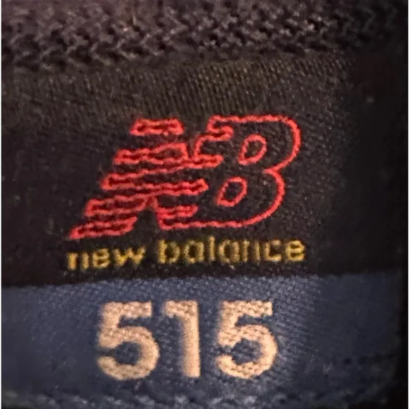 Kids New Balance 515 Classic Navy Blue with Orange &amp; Gray Accents Suede Sneakers