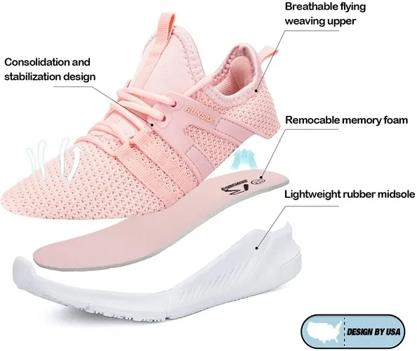 Kids Sneakers Running Tennis Athletic Shoes Pink -- KKomeforme