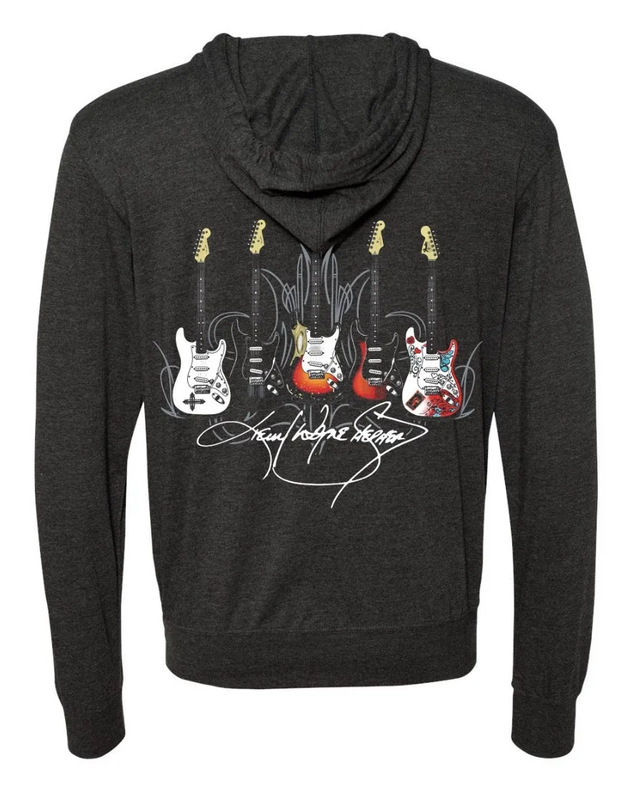 KWS Logo - Black Multi Guitar Light Weight Hoodie with thumb holes