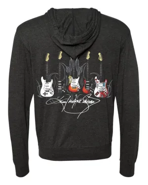 KWS Logo - Black Multi Guitar Light Weight Hoodie with thumb holes