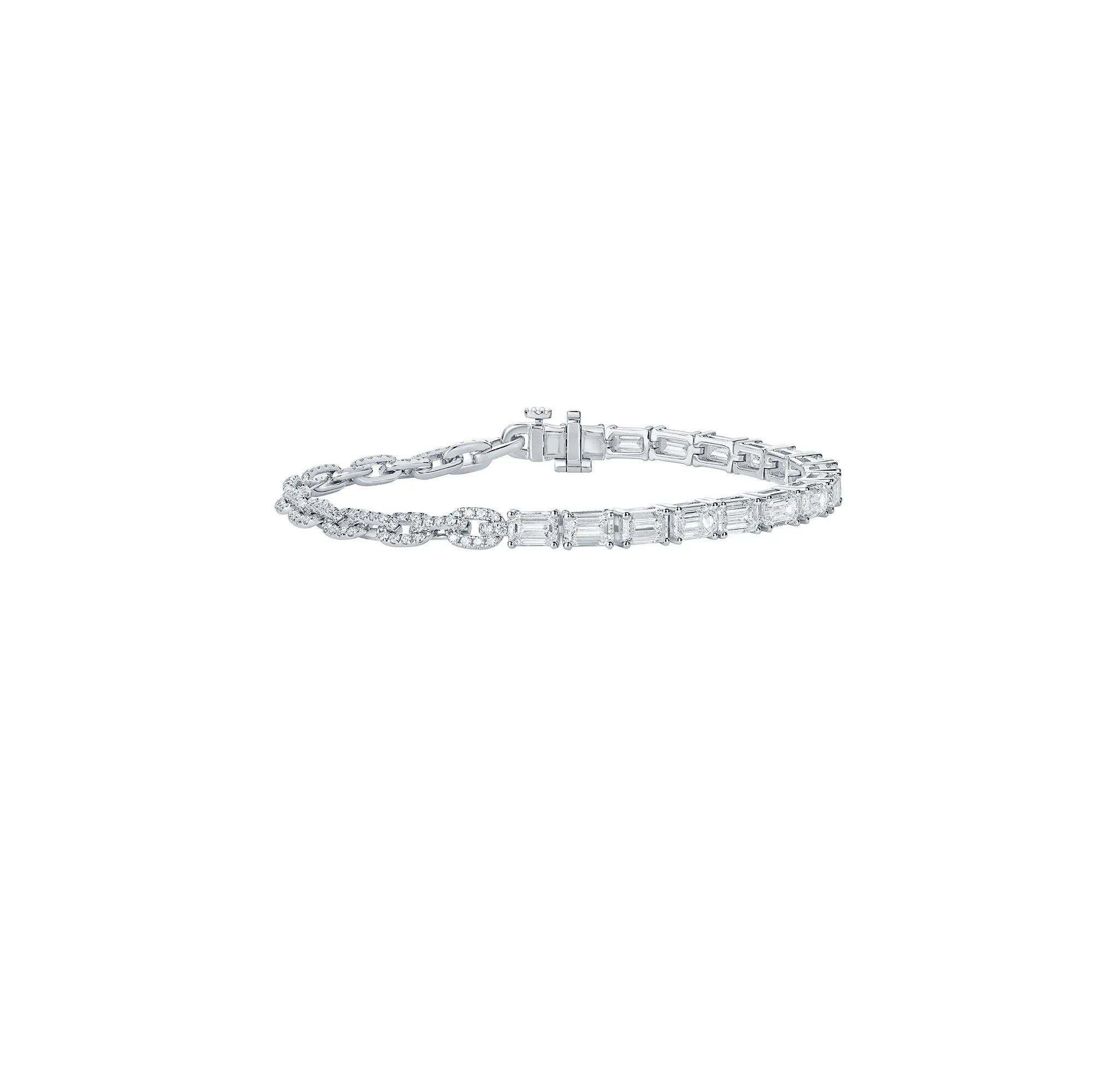 Lab Grown 8.94ct Tennis with chain Diamond Bracelet