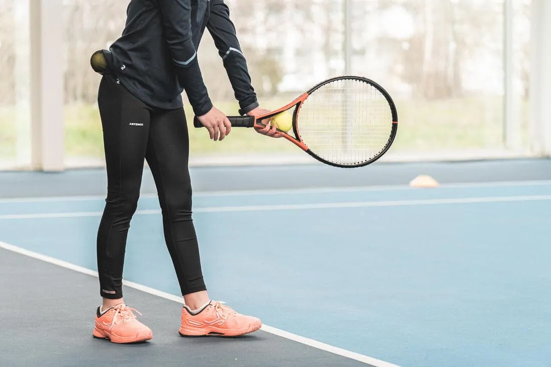 Legging de tennis fille - leg500 noir