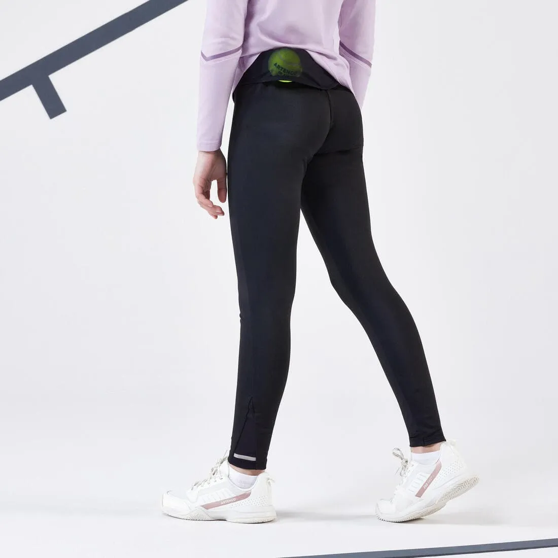 Legging de tennis fille - leg500 noir