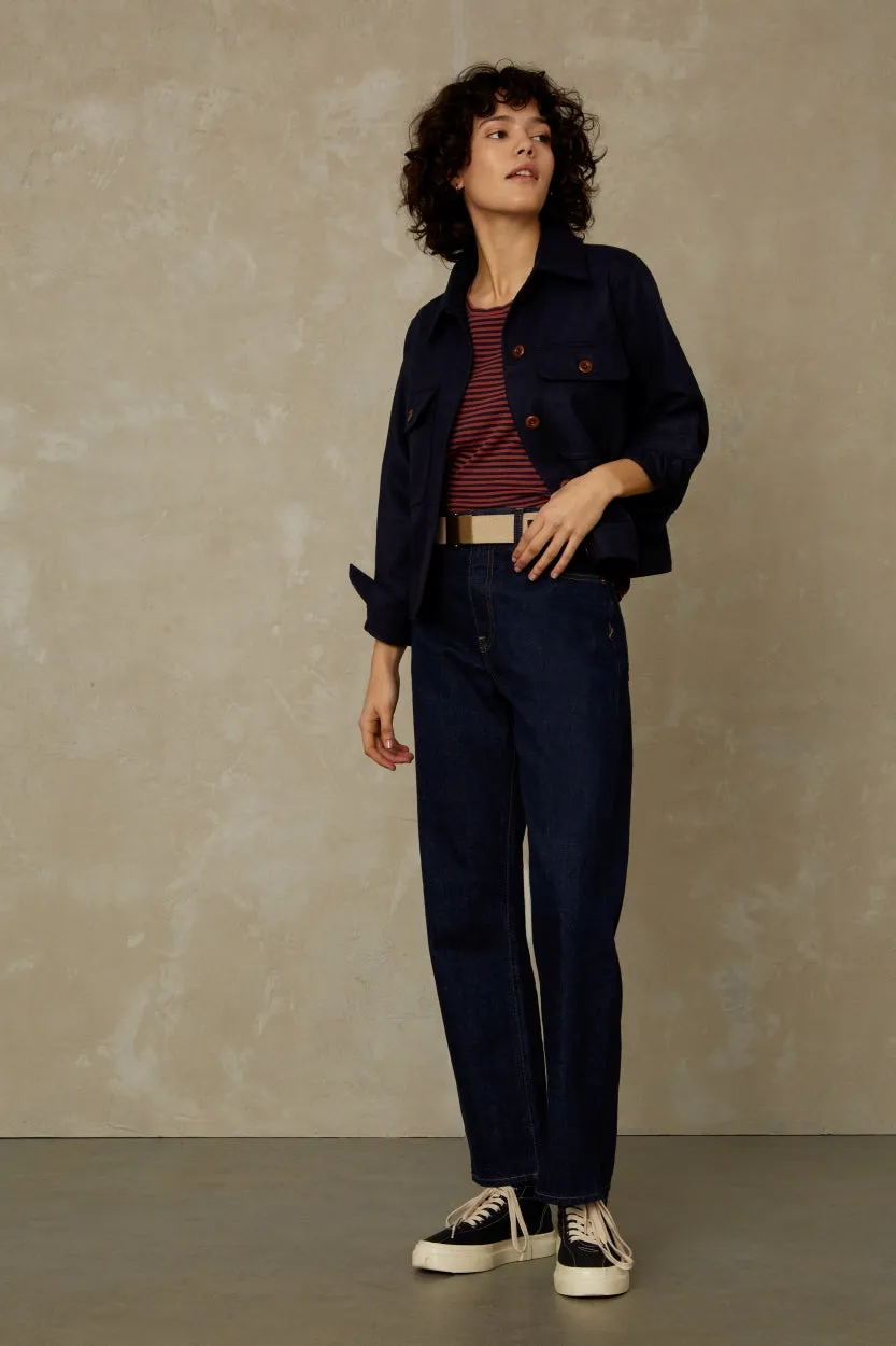 LIORA CROPPED SELVAGE | CLEAN EASY FADE INDIGO RINSE
