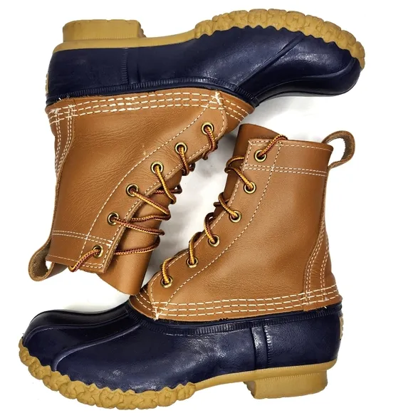 L.L. BEAN Womans Bean Duck Boots 8&quot; Tan Size 6