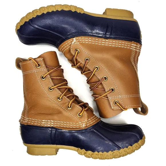 L.L. BEAN Womans Bean Duck Boots 8&quot; Tan Size 6