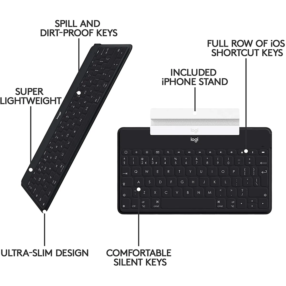 Logitech Keys-To-Go BT Keyboard With Stand