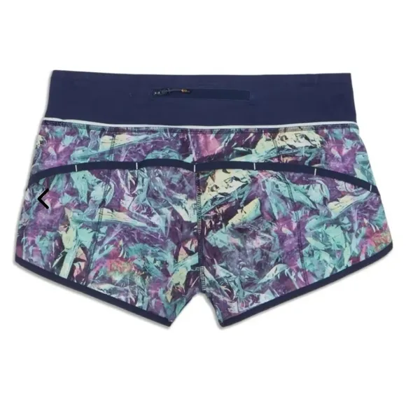 Lululemon 752 Run: Speed Short *4-way Stretch Iridescent Multi / Deep Navy sz 6