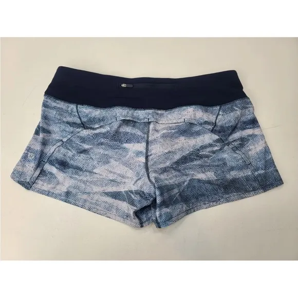 Lululemon Run Times Short II 4&quot; Mesh Scape Multi/True Navy Size 10 Womens
