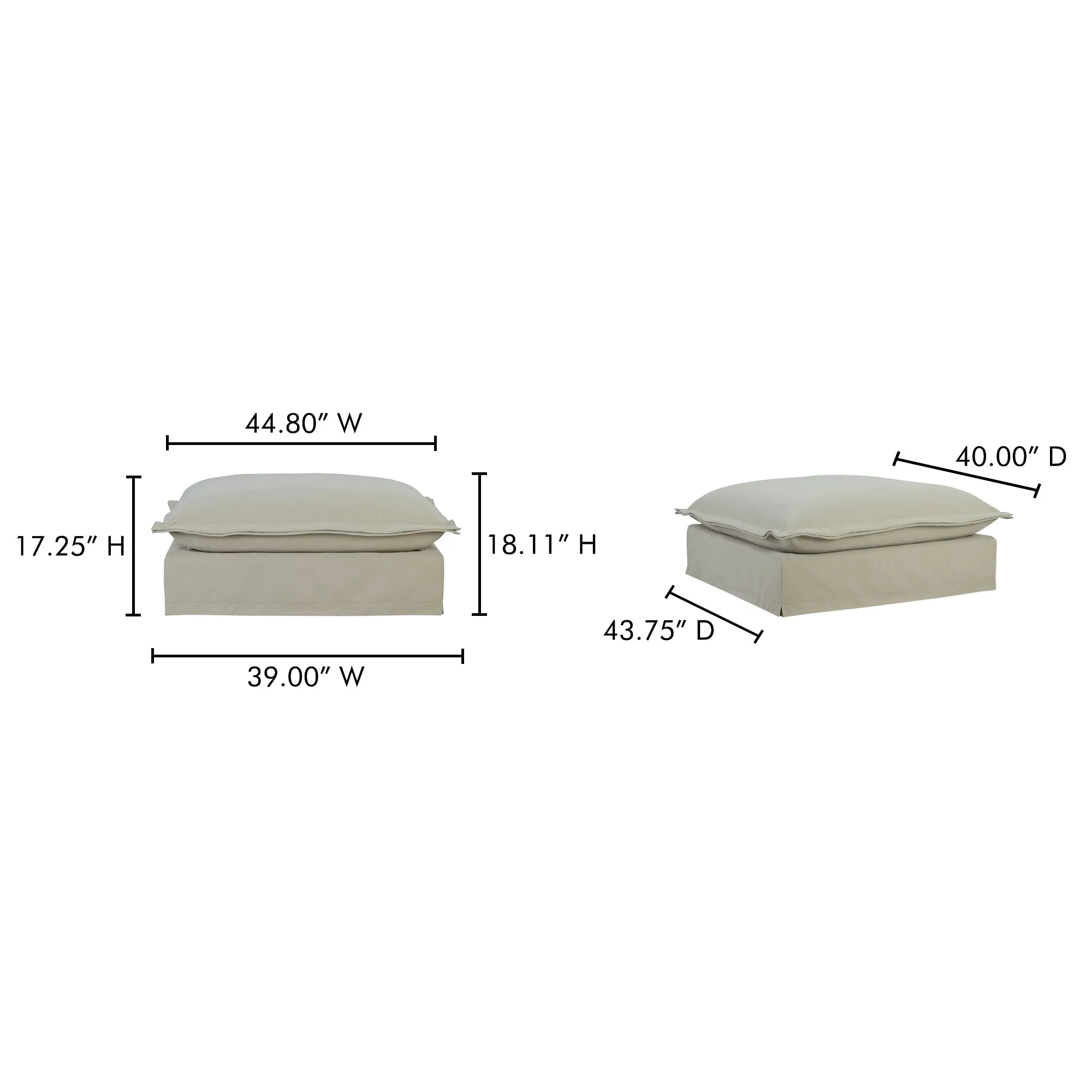 Luxe Lounger Performance Fabric Ottoman