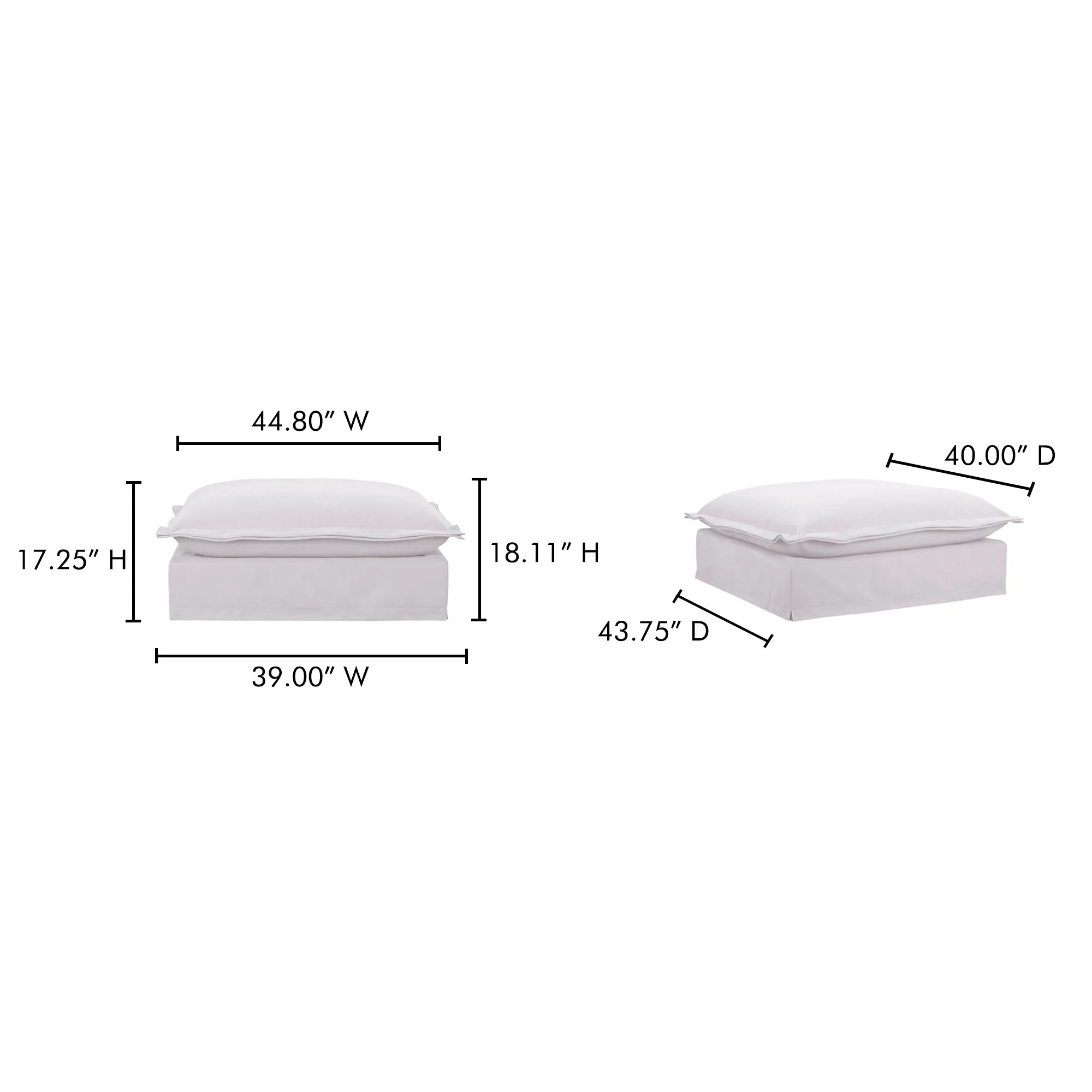 Luxe Lounger Performance Fabric Ottoman