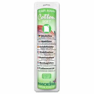 Madeira Embroidery Stabilizer: Tear-Away: Cotton Soft: 30cm x 10m: White: Box
