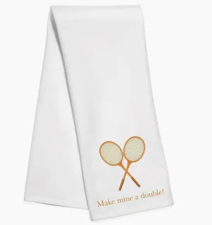 Make Mine A Double Tennis Tea Hand Towel