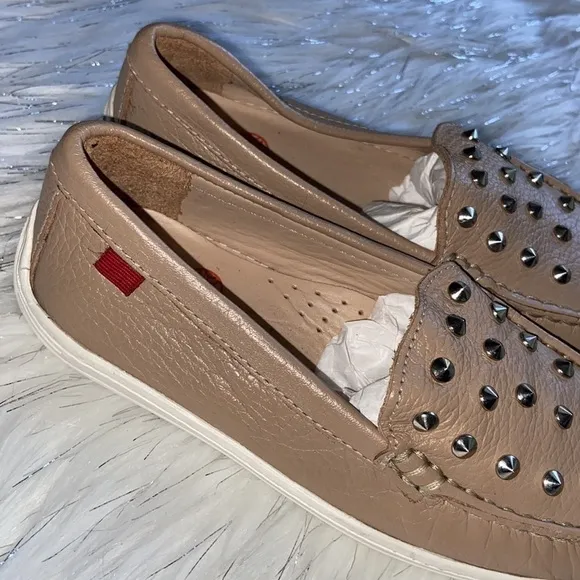 Marc Joseph New York Tan Leather Studded Loafer Kid's size 1.5