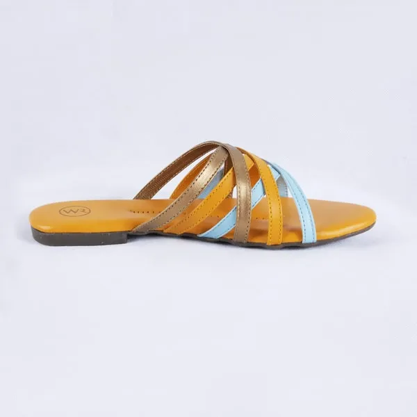 Maryn Multi Yellow Slides for Women