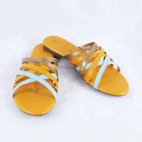 Maryn Multi Yellow Slides for Women