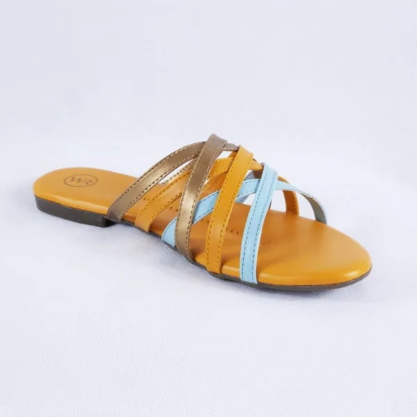 Maryn Multi Yellow Slides for Women