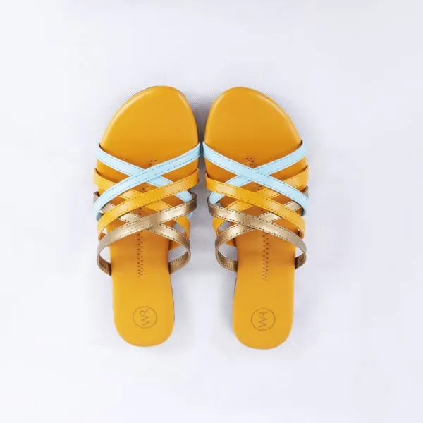 Maryn Multi Yellow Slides for Women