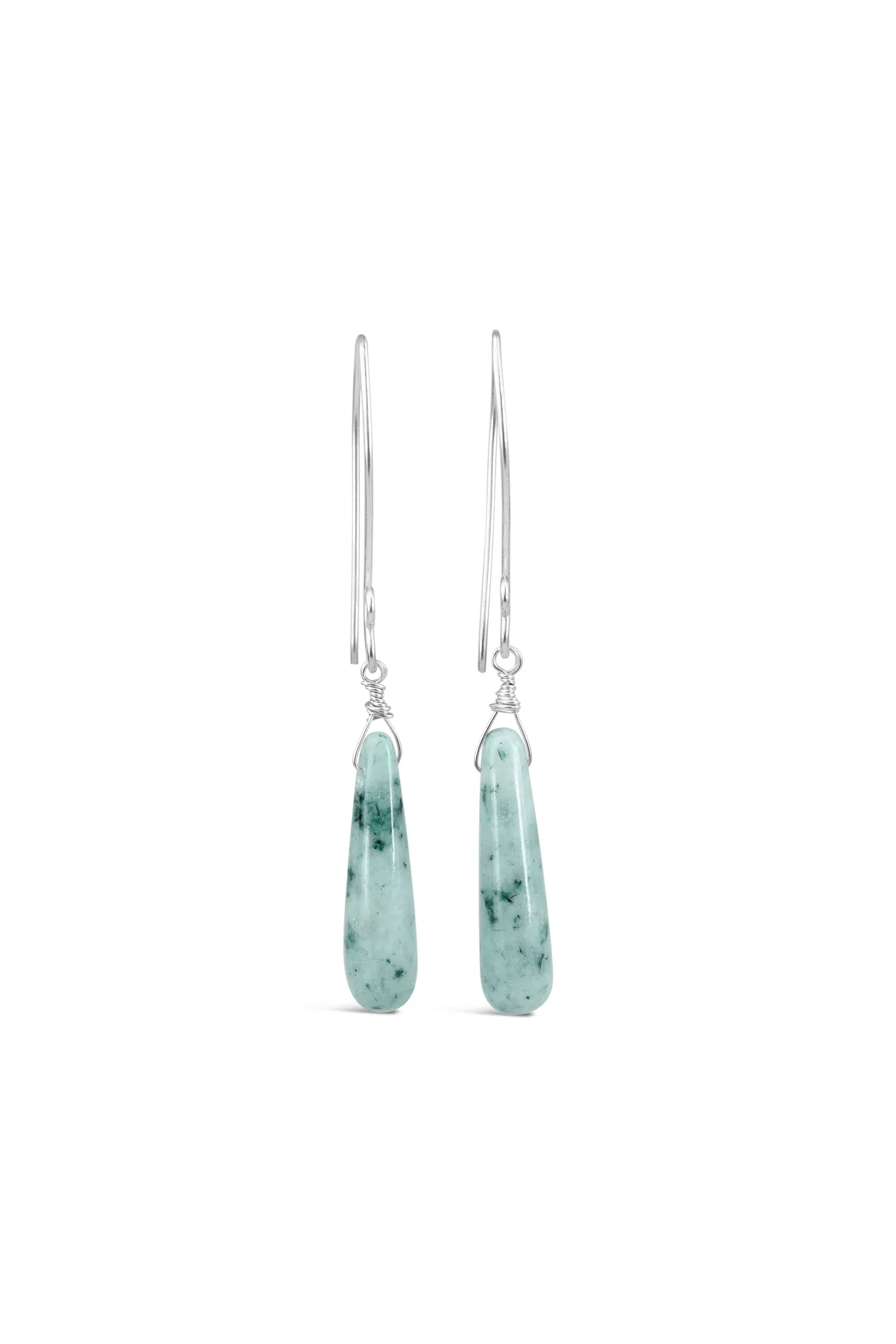 Mayan Jade Long Droplet Earrings