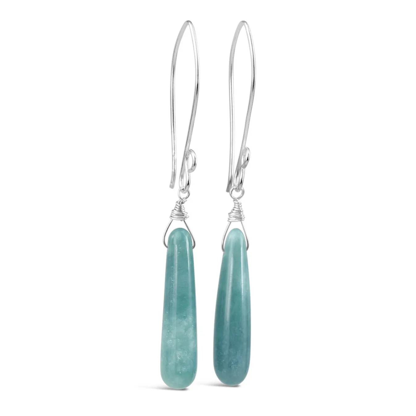 Mayan Jade Long Droplet Earrings