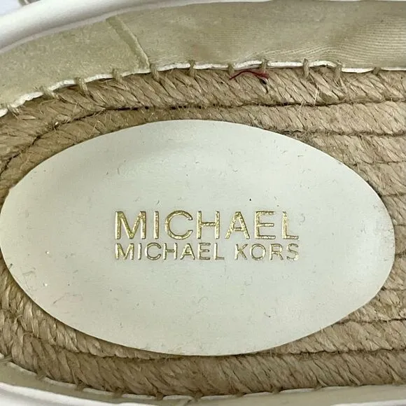 Michael Kors Lenny Espadrille Slip On Shoes Sz 7.5 M New Rose &amp; Signature Flats