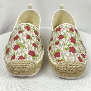 Michael Kors Lenny Espadrille Slip On Shoes Sz 7.5 M New Rose &amp; Signature Flats