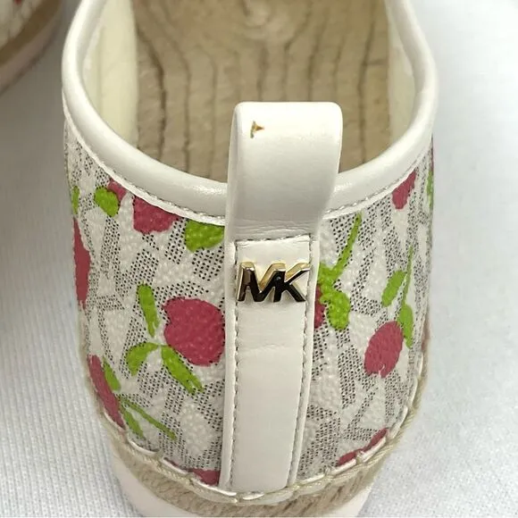 Michael Kors Lenny Espadrille Slip On Shoes Sz 7.5 M New Rose &amp; Signature Flats